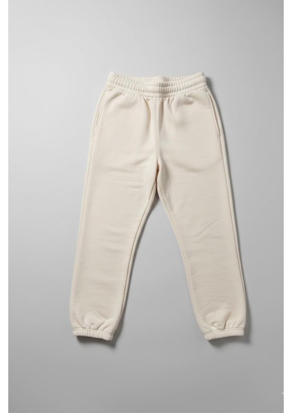 Erkek Çocuk %100 Pamuk Beli ve Paçası Lastikli Eşofman Altı - Ekru (3-4 Yaş 8-9 Yaş) modelleri