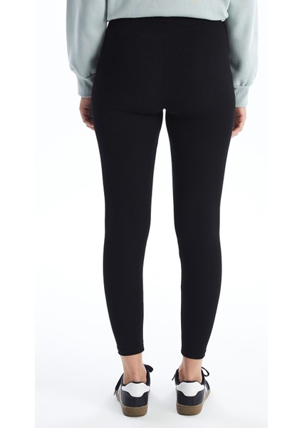 Yeni Sezon Kadın Beli Lastikli Ekstra Dar Fit Düz Tayt fırsatları