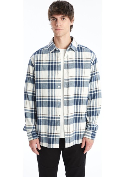 Yeni Sezon Regular Fit Uzun Kollu Ekose Gabardin Erkek Gömlek