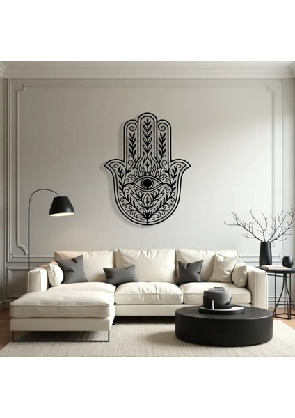 Hamsa El Figürlü Metal Duvar Dekoru – Nazar ve Koruma Sembolü indirimleri