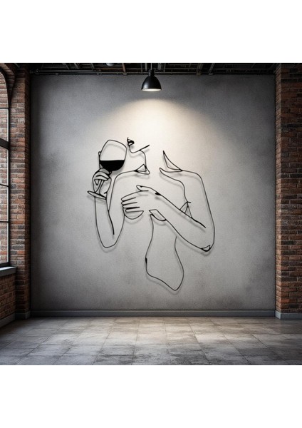 Metal Kadın Siluet Duvar Dekoru – Modern Minimalist Sanat Tasarımı Ev Ofis Salon Duvar Aksesuarı