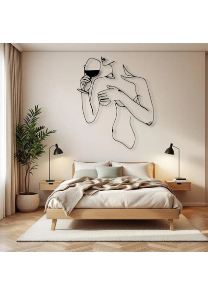 Metal Kadın Siluet Duvar Dekoru – Modern Minimalist Sanat Tasarımı Ev Ofis Salon Duvar Aksesuarı
