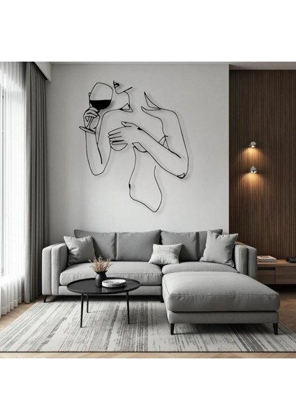 Metal Kadın Siluet Duvar Dekoru – Modern Minimalist Sanat Tasarımı Ev Ofis Salon Duvar Aksesuarı
