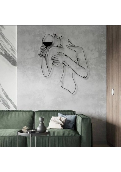 Metal Kadın Siluet Duvar Dekoru – Modern Minimalist Sanat Tasarımı Ev Ofis Salon Duvar Aksesuarı