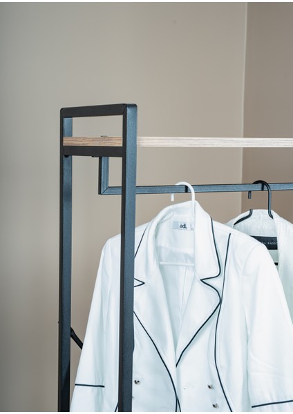 Açık Gardırop Metal Gövdeli Ahşap Raflı Elbise Askılığı Ayakkabılık Portmanto fiyatları