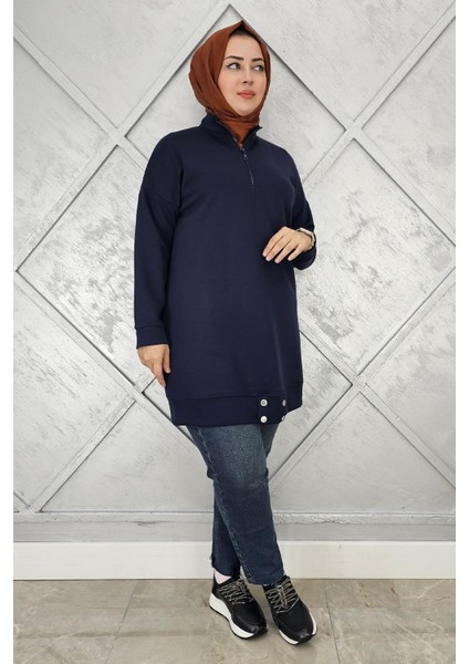 Kadın Çıt Çıt Detaylı Tesettür Tunik