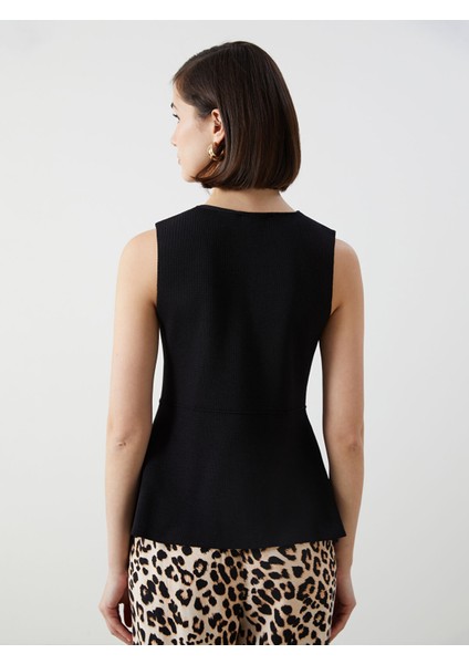 Yeni Sezon Bisiklet Yaka Kadın Triko Yelek fırsatları