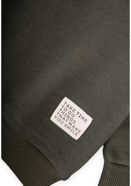 Garnili Sweatshirt Takım 2-8 Yaş Haki Yeşil modelleri