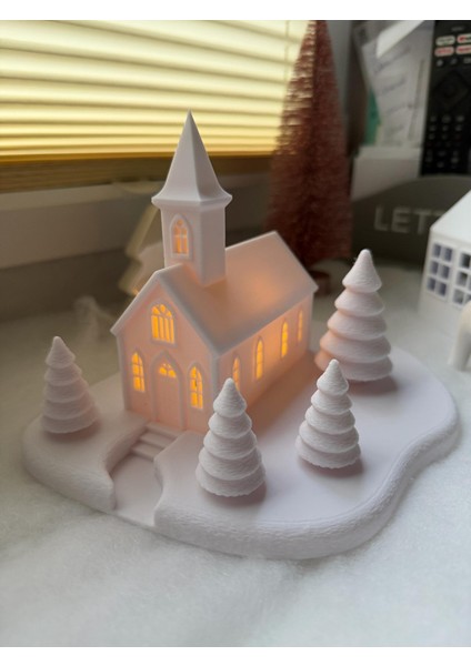 Yılbaşı Süsü LED Işıklı Tekli Bahçeli Ev Dekorasyon Biblo Kış Manzaralı Tealight LED Mumlar Hediye fiyatları