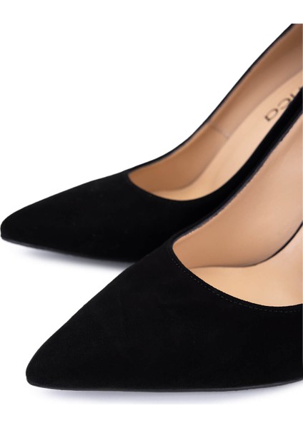 Kadın Hakiki Deri Siyah Süet Topuklu Ayakkabı 1036 8120 Bn Ayk SK25-26 Sıyah Suet modelleri