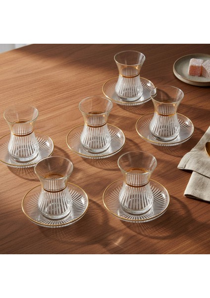 Güral Cam 12 Parça 6 Kişilik Elit Çay Takımı Altın fiyatları