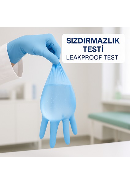 Pudrasız Nitril Muayene Eldiveni Mavi 100’LÜ Tek Kullanımlık modelleri