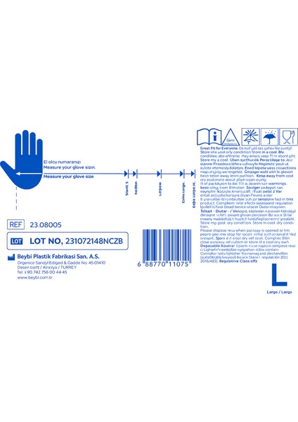 Pudrasız Nitril Muayene Eldiveni Mavi 100’LÜ Tek Kullanımlık fırsatları