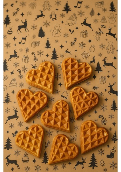 40 Adet Yılbaşı Masa Sunum Kağıdı Sofra Dekoru Kağıdı Siyah Doğal Kraft Servis Altlığı