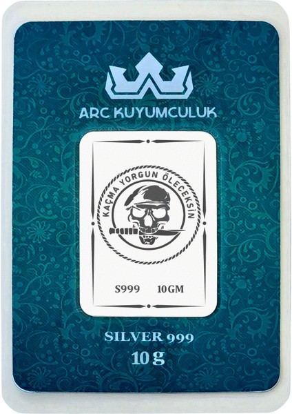 999 Ayar Gümüş ile Üretilmiş Kaçma Yorgun Temalı Hediyeye Özel 10 Gram 999 Ayar Gümüş KÜLÇESI-673