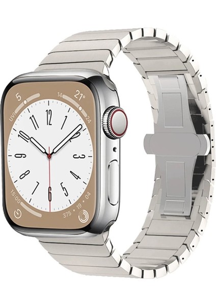 Apple Watch 42MM KR413 Fine Steel Kordon - Yıldız Işığı