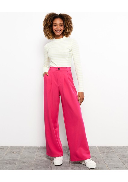 Yeni Sezon Rahat Kalıp Düz Saten Kadın Pantolon