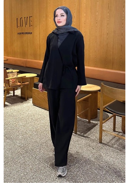 Kadın Yandan Bağlamalı Takım M15805 - Siyah