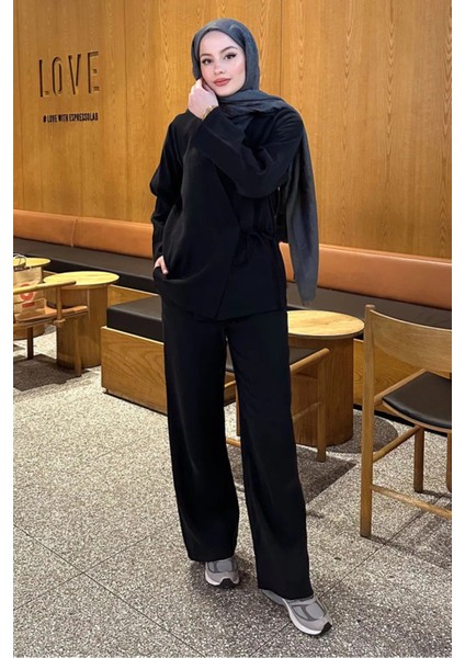 Kadın Yandan Bağlamalı Takım M15805 - Siyah fiyatları