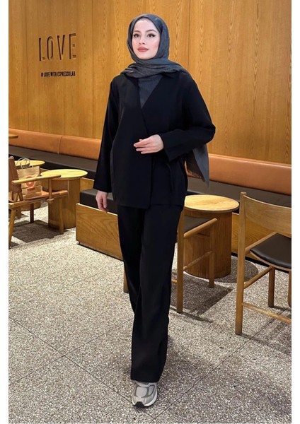 Kadın Yandan Bağlamalı Takım M15805 - Siyah modelleri