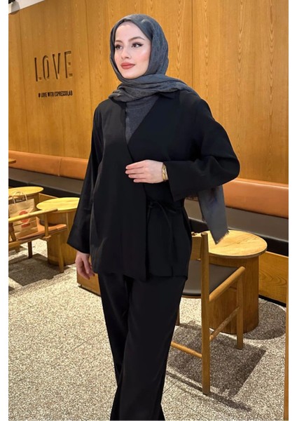 Kadın Yandan Bağlamalı Takım M15805 - Siyah fırsatları