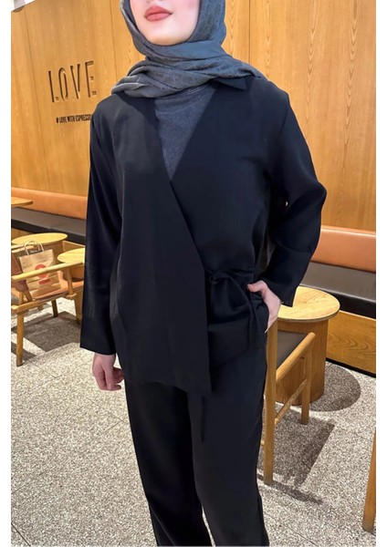 Kadın Yandan Bağlamalı Takım M15805 - Siyah