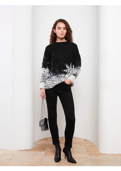 Yeni Sezon Yüksek Bel Slim Fit Düz Cep Detaylı Kadın Jean Pantolon