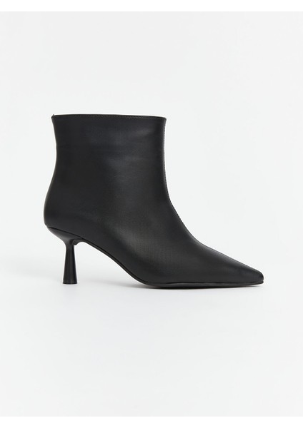 Yeni Sezon Deri Görünümlü Kadın Topuklu Bot fiyatları