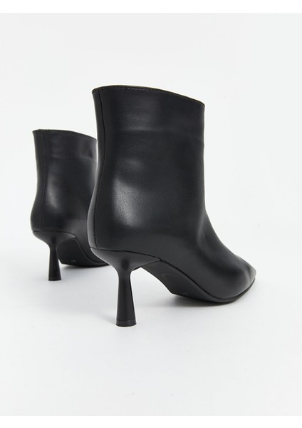 Yeni Sezon Deri Görünümlü Kadın Topuklu Bot indirimleri