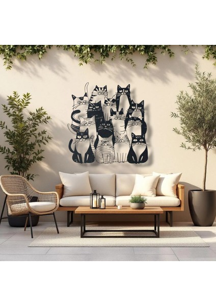 Metal Kedi Duvar Dekoru – Modern Karikatür Tasarım Ev Ofis Dekoratif Kedi Tablosu fırsatları
