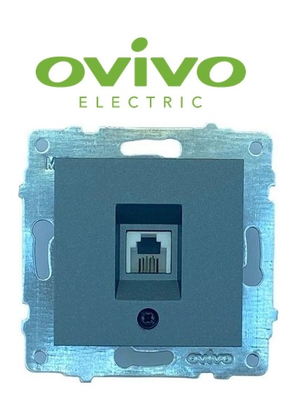 Füme Telefon Pirizi Numeris Çerçevesiz Grano - Priz ve Anahtar Için Uyumlu Çerçeve