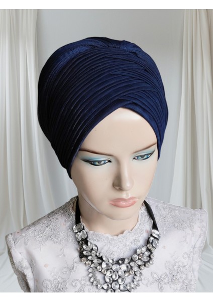 Lacivert Sevda Model Bone Hazır Şal Abiye Şal Hazır Duvak modelleri