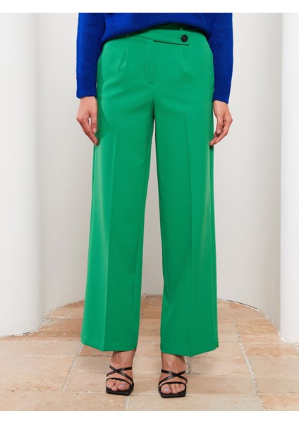 Yeni Sezon Kadın Yüksek Bel Standart Fit Düz Pantolon modelleri