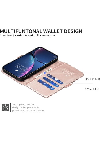 Xiaomi Redmi Note 14 Pro 4g Için Kılıf Deri Görünüm Kapaklı Kartlıklı Stand Kamera Koruyuculu Kapak indirimleri