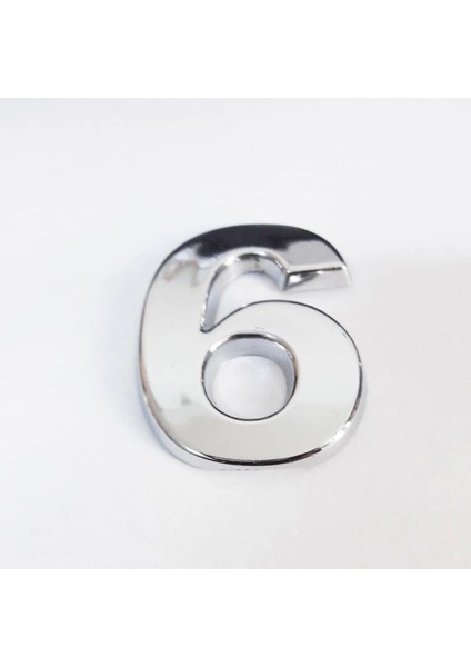 Cemax 6 Rakamı 3,75 cm Krom Yapışkanlı