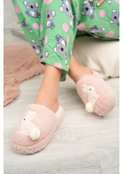 Kadın Ev Terliği Peluş Terlik Çeyiz ve Bohça Terliği Ses Yapmaz Kalın Taban