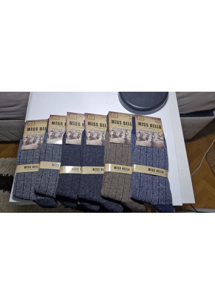 ; Ottoman Yün (Lambswool) Erkek Çorap; 40-44 Numara; Asorti 6'lı Paket