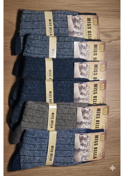 ; Ottoman Yün (Lambswool) Erkek Çorap; 40-44 Numara; Asorti 6'lı Paket