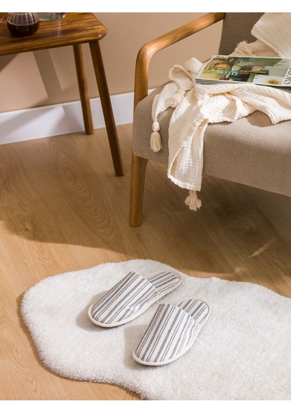 Yeni Sezon Önü Kapalı Çizgili Erkek Ev Terliği