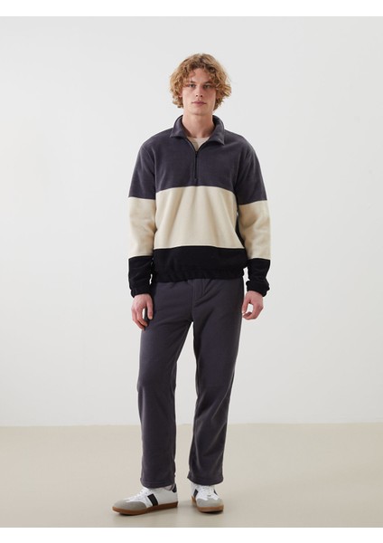 Yeni Sezon Dik Yaka Uzun Kollu Renk Bloklu Polar Erkek Sweatshirt fiyatları