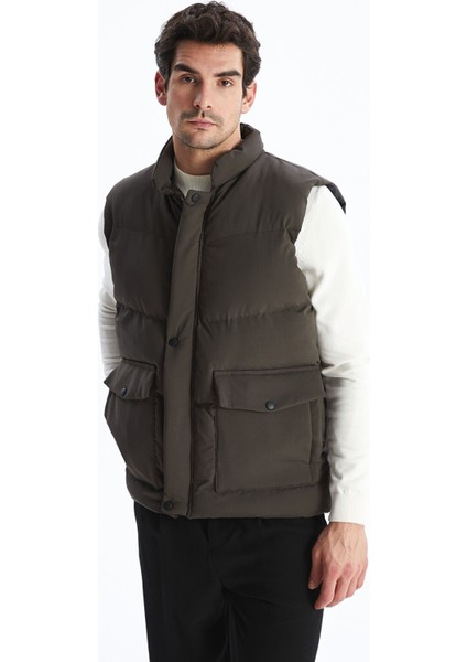 Yeni Sezon Standart Kalıp Dik Yaka Erkek Şişme Yelek