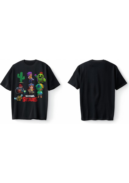 Brawl Stars Brawlstar All Karakter Characters Baskılı Oversize Unisex Tişört T-Shirt modelleri