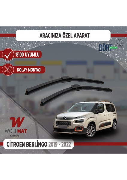 Citroen Berlingo Silecek 2019 2022 Silecek Takımı Araca Özel