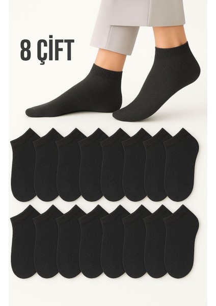 Erkek Pamuklu Extra Konforlu ve Yumuşak Patik çorap Seti Antrasit 8 Çift