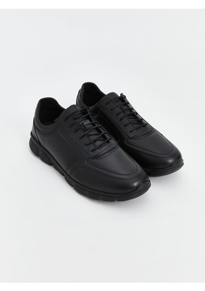 Yeni Sezon Bağcıklı Deri Görünümlü Erkek Klasik Ayakkabı