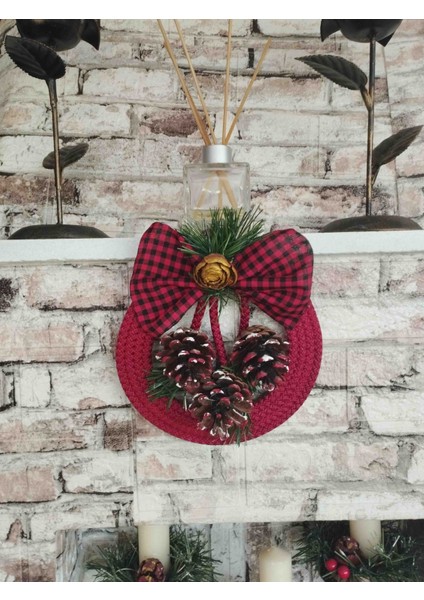 Yılbaşı Özel Hediyelik Kapı Duvar Süsü Kozalak Garland Yılbaşı Kapı Süsü