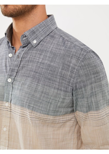 Yeni Sezon Regular Fit Uzun Kollu Poplin Erkek Gömlek fırsatları