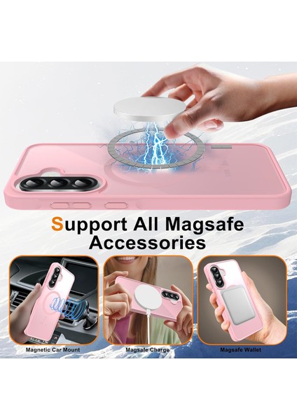 Samsung Galaxy A26 Uyumlu Kamera Lens+Ekran Koruyucu Magsafe Şarj Destekli Iz Tutmaz Mat Kapak fiyatları