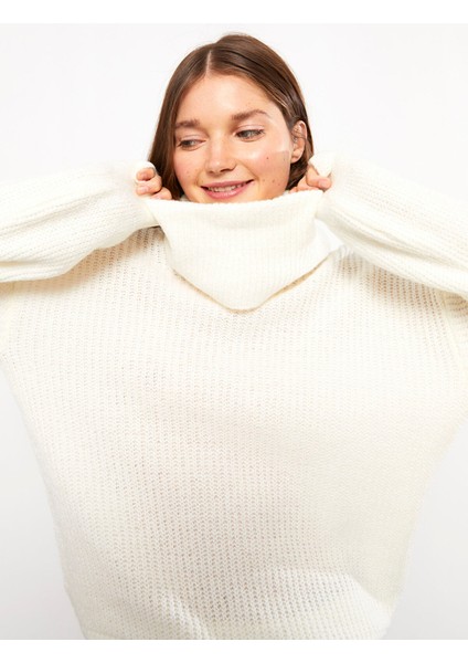 Yeni Sezon Balıkçı Yaka Düz Uzun Kollu Kadın Triko Kazak