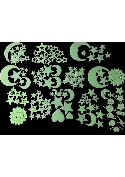 130 Adet Gece Parlayan Doğal Fosfor Duvar ve Tavan Sticker fiyatları